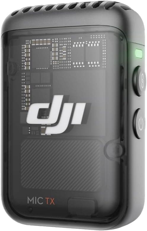 DJI Mic 2 Transmitter (Shadow Black), Wireless Lavalier Microphone with Intelligent Noise Cancelling, Bluetooth Microphone for 14-Hour Internal Recording, Magnetic Attachment Phone Microphone, YouTube - 1