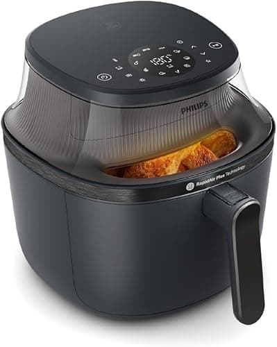 Philips Airfryer Série 3000 - Air Fryer 4.2L, 16-en-1, Fenêtre de cuisson, Technologie RapidAir, jusqu'à 90% de matières grasses en moins, Application HomeID, coloris Noir (NA320/00)