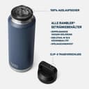 YETI Rambler Bottle Chug, Vaccum Insulated Stainless Steel Bottle with Leakproof Chug Cap, Rescue Red, 46 oz (1.3 L) - 4