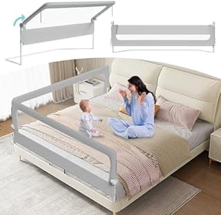 150 cm Bed Rail, Fall Protection, Foldable Bed Guard with…