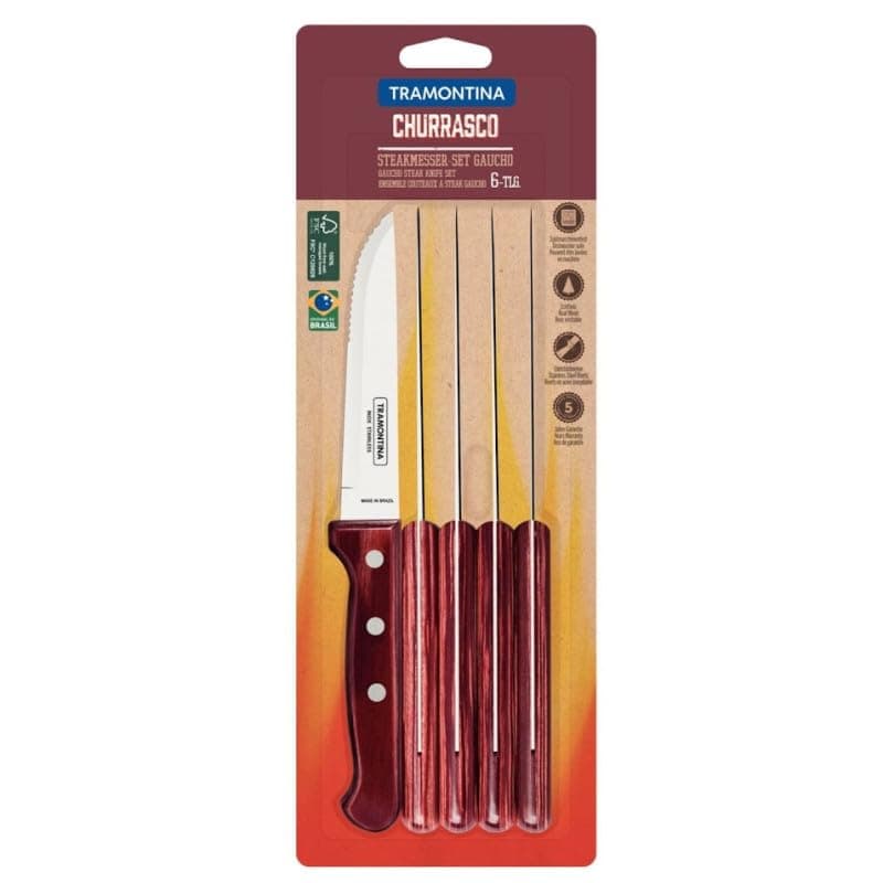 Tramontina 29899/158 29899/158 Gaucho Steak Knives, Red, 5-Inch - 3