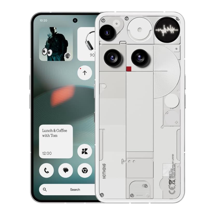 Nothing Phone (3) - Smartphone with 50 MP Triple Rear Camera system, 24 Hour Silicon Carbon Long Lasting Battery, 6.67" 120Hz AMOLED Display and Glyph Matrix, 12GB + 256GB - White - 1