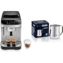 De'Longhi Magnifica Evo ECAM 292.33.SB Kaffeevollautomat mit Milchaufschäumdüse,intuitives Bedienfeld,2-Tassen-Funktion, Silber & Milchkännchen DLSC060, 350 ml, Edelstahl - 1
