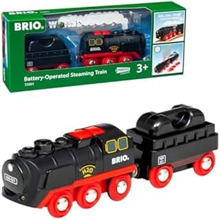 BRIO World - Locomotive à Pile Vapeur - Train Jouet Enfant 3 Ans et Plus avec Effet Vapeur - Compatible Circuits Bois - 63388400