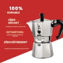Bialetti Moka Express Caffettiera in Alluminio, 6 Cups, Acciaio Inossidabile, Argento,270 milliliters, Silver - 7
