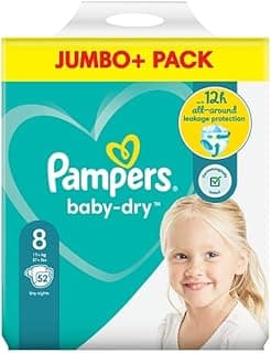 Pampers taille 8 bébé jumbo dry + paquet de 52 - 1