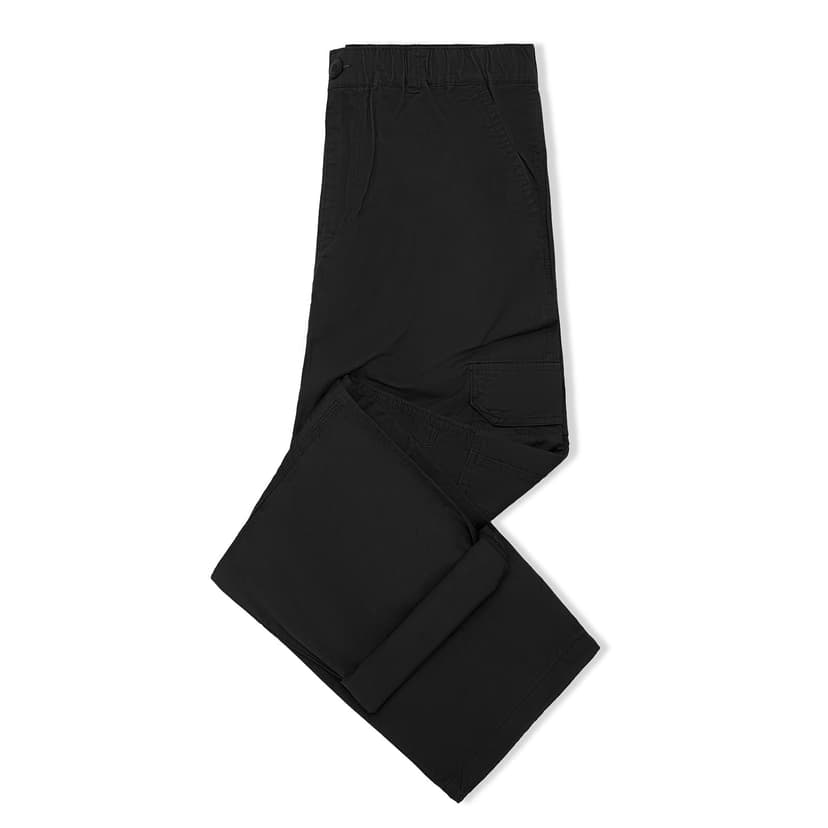 LBL Men's Summer Lightweight Cotton Breathable Multi Pockets Drawstring Adjustable Ankle Hiking Work Trousers, Black, XL - 4