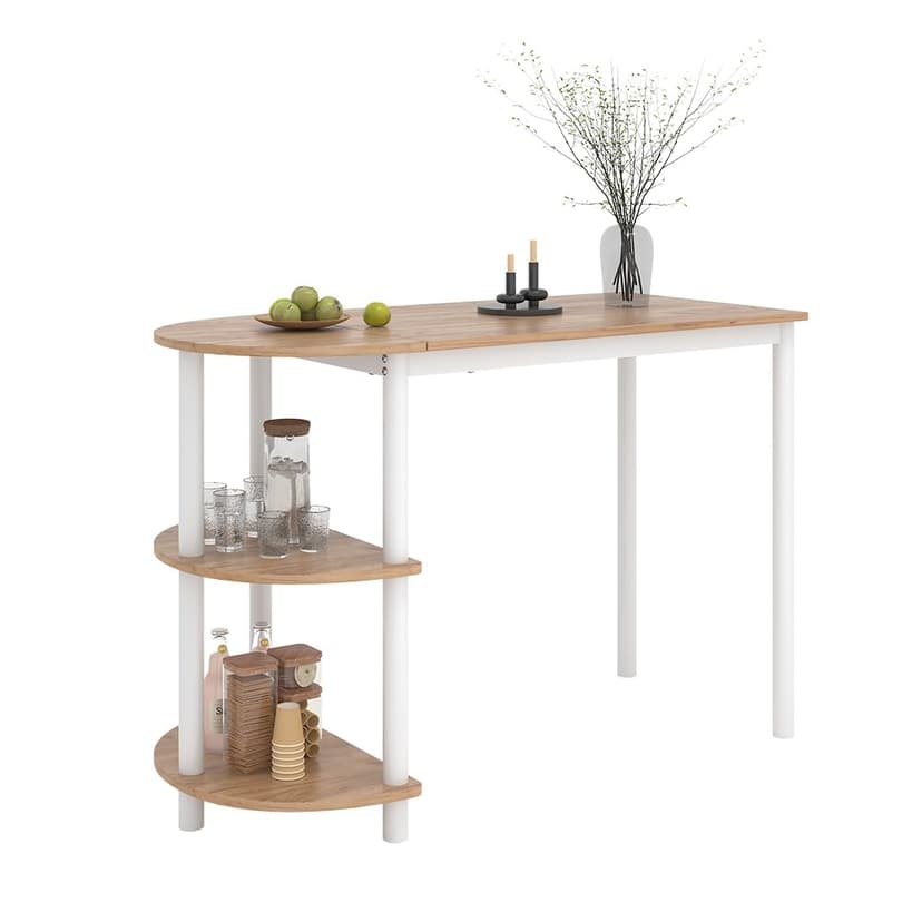 Vicco Table de Cuisine Freetown, Chêne doré/Blanc, 110x50cm avec étagères Ouvertes, Convient comme Table à Manger ou de Travail pour Petites Cuisines - 7