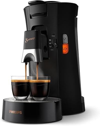 Philips SENSEO - Machine à Café à Dosettes – Intensité Plus, Crema Plus, Fonction Mémo, 2 Tasses Simultanées, Économie d’Énergie (CSA240/61)