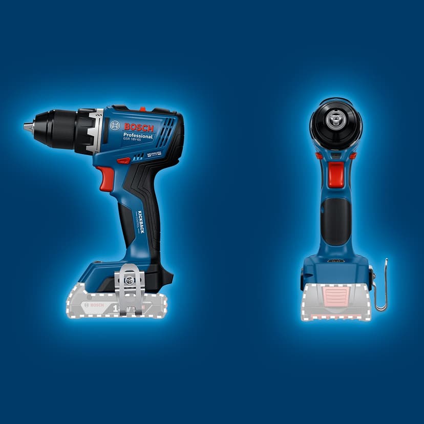 Bosch Professional 18V System Cordless Drill Driver GSR 18V-65 (Brushless Motor, Head Length 166, incl. L-BOXX) - 6