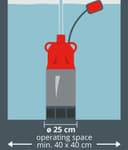 Einhell Submersible Pressure Pump GC-DW 900 N (900 W, max. 6000 l/h, 32 m Head, Foreign Bodies up to 2.5 mm, infinitely Height-Adjustable Float Switch) - 2