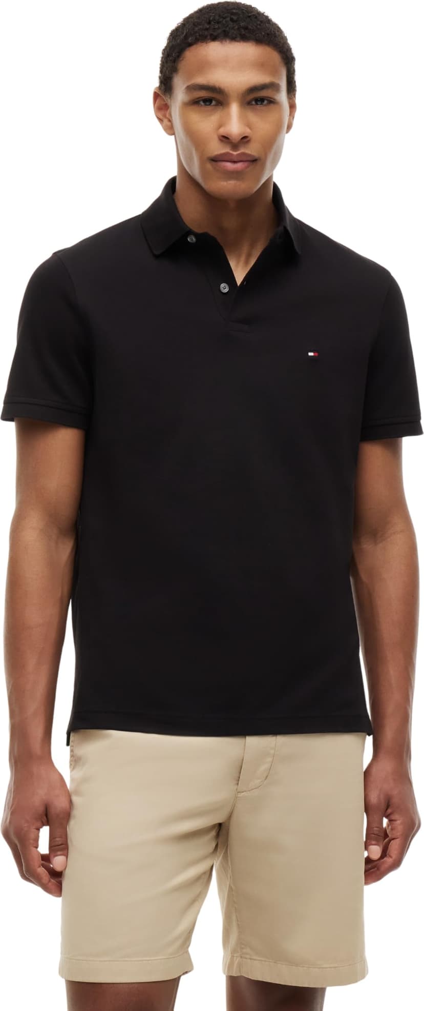 Tommy Hilfiger Men’s Short Sleeve 1985 Regular Fit Polo Shirt, Black (Black), XS - 1