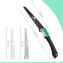 Mossy Oak Pruning Saw, Folding Hand Saw with Secure Lock, 3 Blades Made of Cr-V and 65Mn, for Wood, Bone, PVC, Tree Pruning, Camping, Hunting, Non-Ferrous Metal, Solid TPR Soft Grip and Portable Pouch - 2