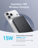 Anker MagGo Powerbank, Ultra Thin 10000mAh Magnetic Battery Pack, Qi2 Certified 15W Ultrafast MagSafe Compatible Portable Charger, Ergonomic Design, Only for iPhone16/15/14/13/12 Series - 3