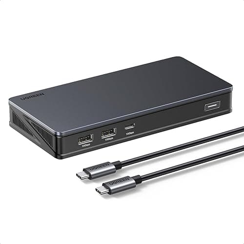 UGREEN Laptop Docking Station, 9-Port, Dual 4K@60Hz with DisplayLink, Ethernet, 100W PD, 3x 10Gbps USB-A/C Ports, for MacOS and Windows (Install The Latest DisplayLink Driver, Charger Not Included)