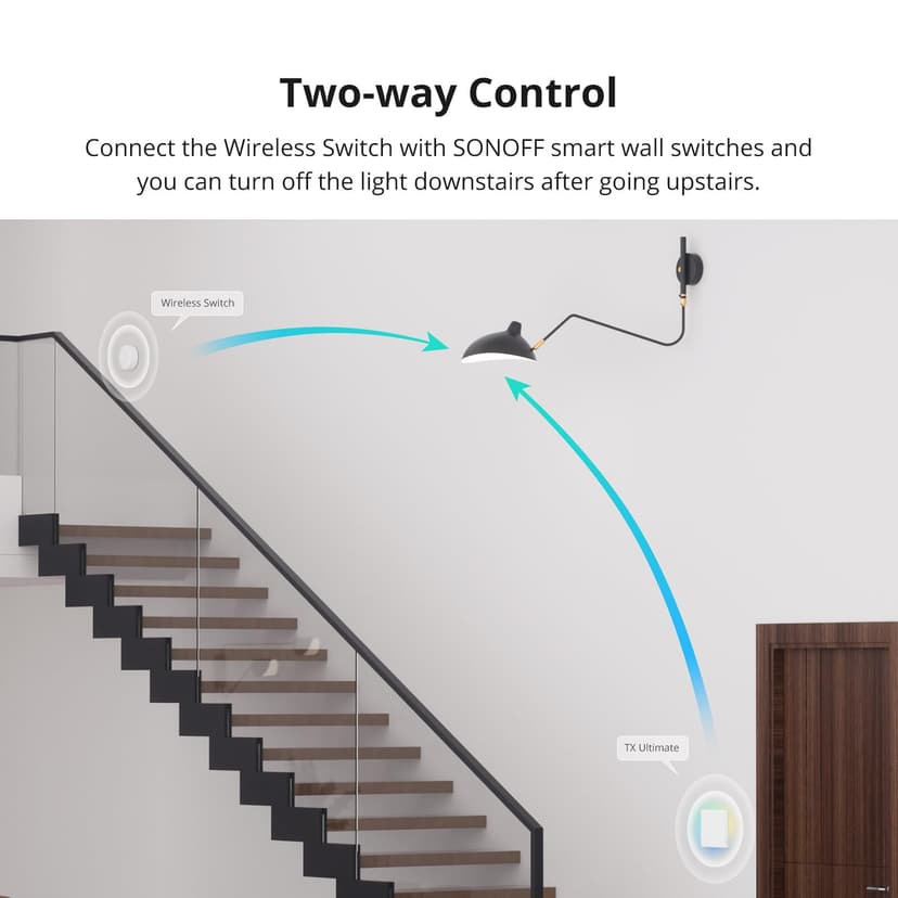 2 Pack SONOFF SNZB-01P Zigbee Wireless Switch, 2 Way Control Supports to Create Smart Scenes, Trigger The Connected Devices on eWeLink APP,5 Years Battery Life,Requires Zigbee Hub - 7