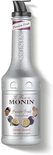 MONIN Passion Fruit Mix Puree 1L for Cocktails and Mocktails. Vegan-Friendly, Allergen-Free, 100% Natural Flavours and Colourings. 2-in-1 Passionfruit Puree and Sugar Syrup Hybrid