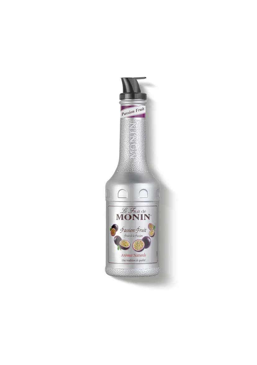MONIN Passion Fruit Mix Puree 1L for Cocktails and Mocktails. Vegan-Friendly, Allergen-Free, 100% Natural Flavours and Colourings. 2-in-1 Passionfruit Puree and Sugar Syrup Hybrid - 1