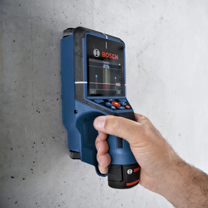 Bosch Professional 12V System Wall Scanner D-tect 200 C (12V battery, detection of (non-) live cables, metal, plastic pipes, wooden studs and cavities, USB-C™ Cable, L-BOXX) - 2