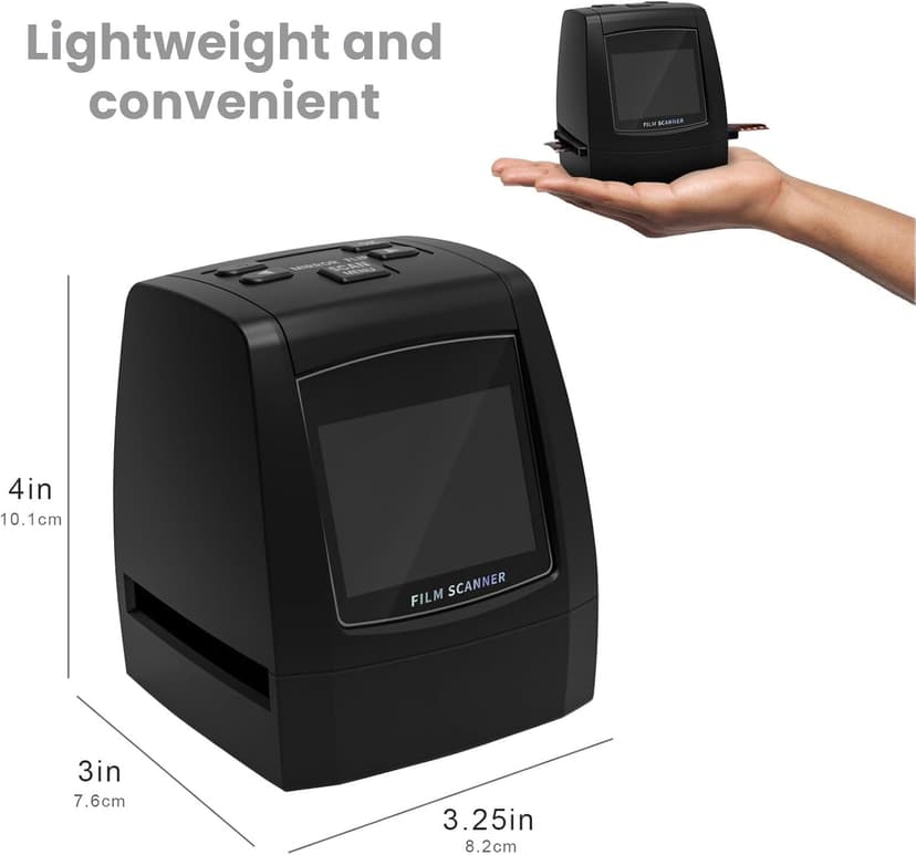 Digital Film Scanner, Standalone Slide Scanner and Negative Scanner Converts Negatives and Film Slides of 35 mm, 126, 110, Super 8 and 8 mm into JPEG Images, 2.4 Inch LCD Display - 8