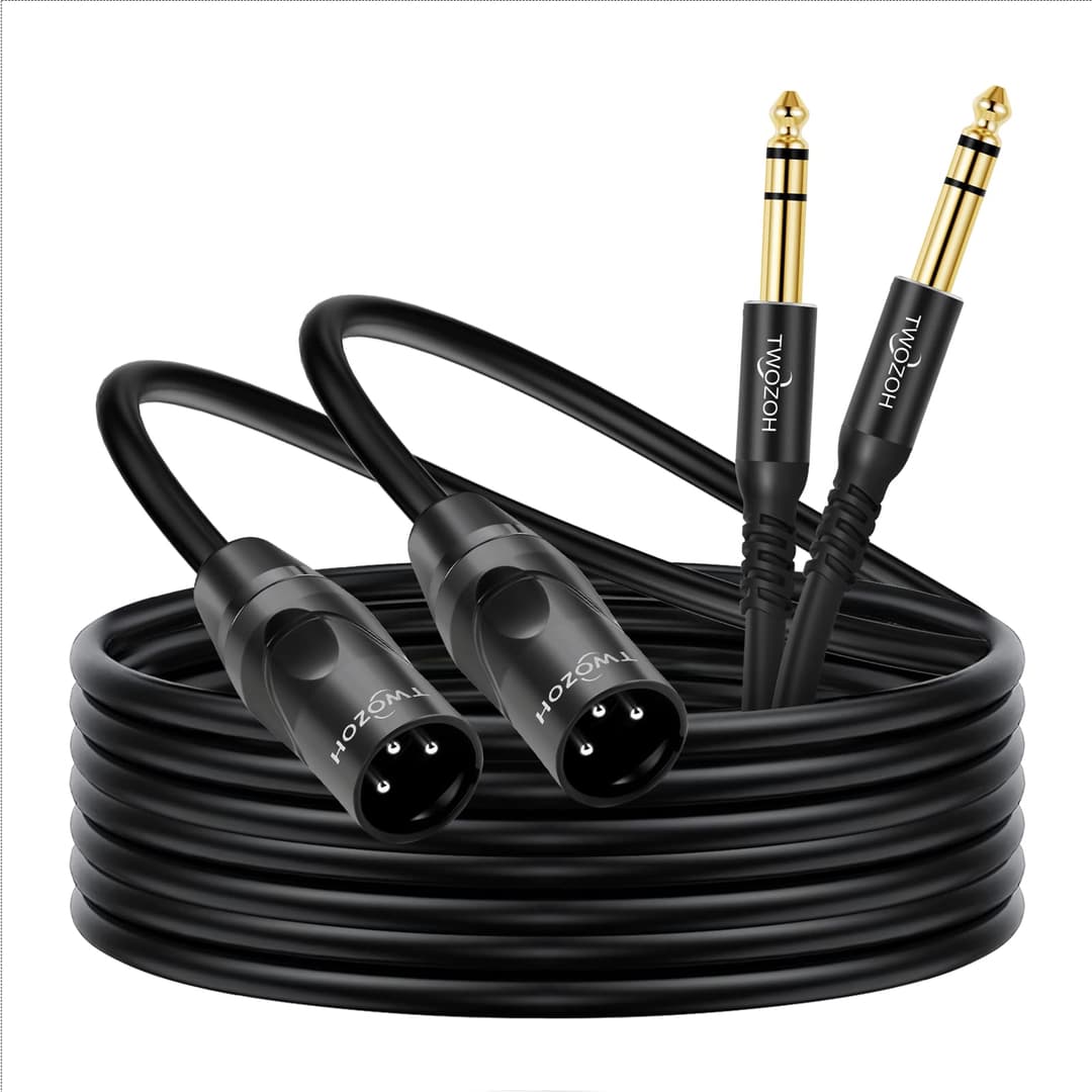 Twozoh XLR to 1/4 Inch Jack TRS Cable 2 Pack, balanced 6.…