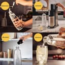 Sodastream Duo Sparkling Water and Soda Machine for Glass Jug | Pack of 1 Glass Jug 1L + 1 Bottle 1L Stainless Steel Finish Dishwasher + 1 60L Gas Refill Clip | Black - 7