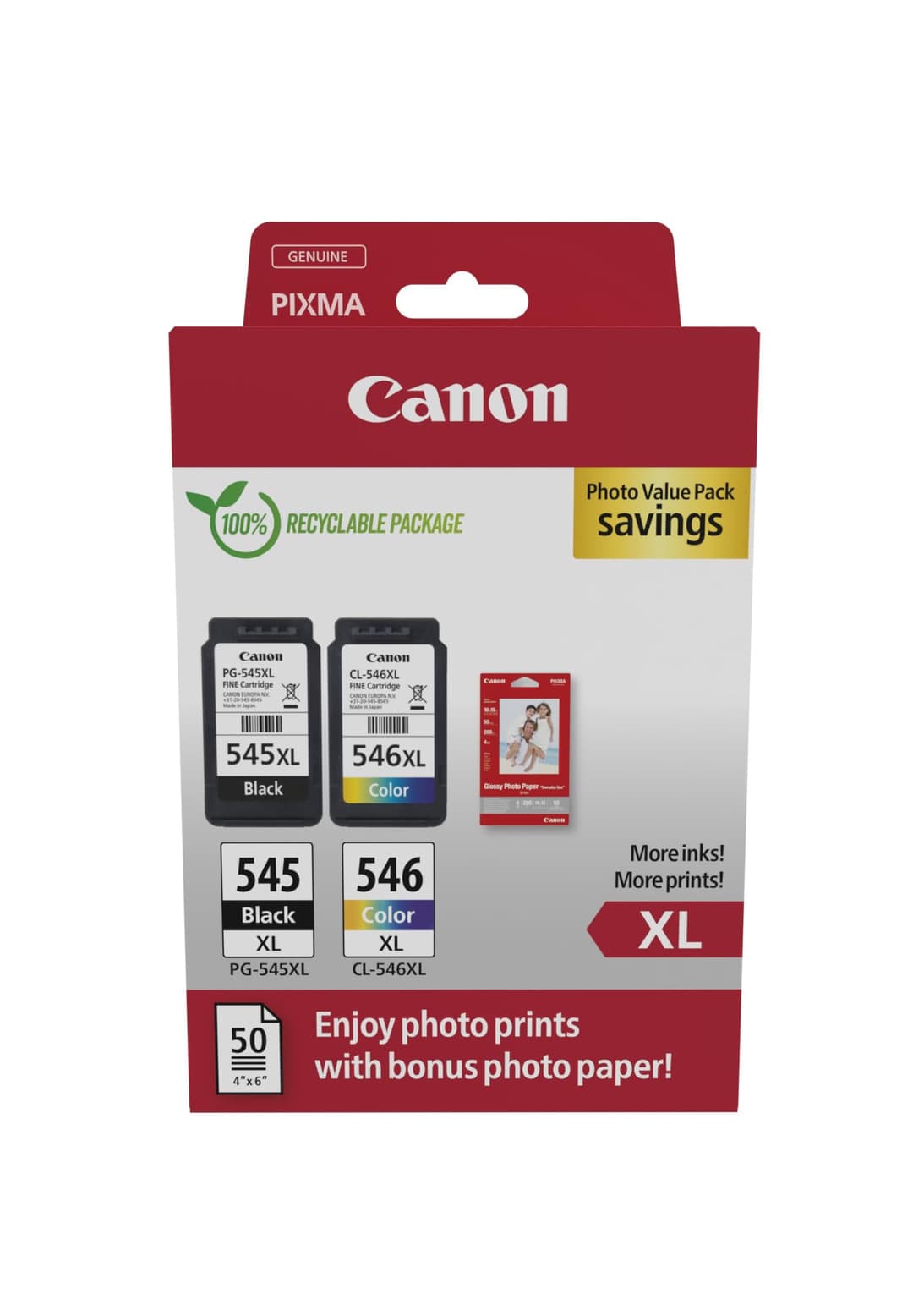 Canon PG-545 XL CL-546 XL VALUE Pack of 2 cartridges (Bla…