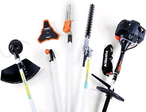 FUXTEC FX-MT252ER Petrol Garden Multi Tool | 52cc 3HP Petrol Multitool 5-in-1 with Brush Cutter, Strimmer, Hedge Trimmer & Pole Pruner, 1m Extension Shaft, Carry Strap