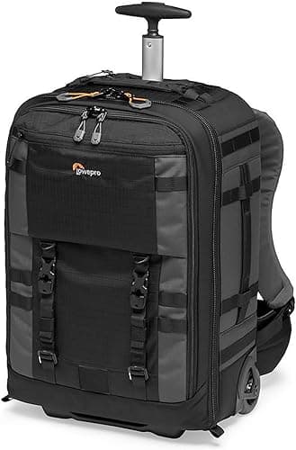 Lowepro Pro Trekker RLX 450 AW II,Camera Convertible Backpack-Roller,Camera Backpack with Recycled Fabric,Fits 15”Laptop Or Tablet,Heavy-Duty Wheels,Mirrorless Or DSLR Camera Case,Black Or Dark Grey
