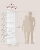 VASAGLE Bookcase, 6-Tier Bookshelf, Open Storage Shelf, Shelving Unit, 24 x 60 x 178.5 cm, for Living Room, Home Office, Dinning Room, Cloud White LBC169T14 - 5