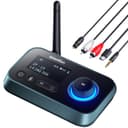 Bluetooth 5.0 Transmitter Receiver - SOOMFON Bluetooth TV Adapter with Volume Control, Dual Link Long Range Audio Bluetooth Transmitter for TV to Wireless Headphones (Optical, RCA, Aux) - 1
