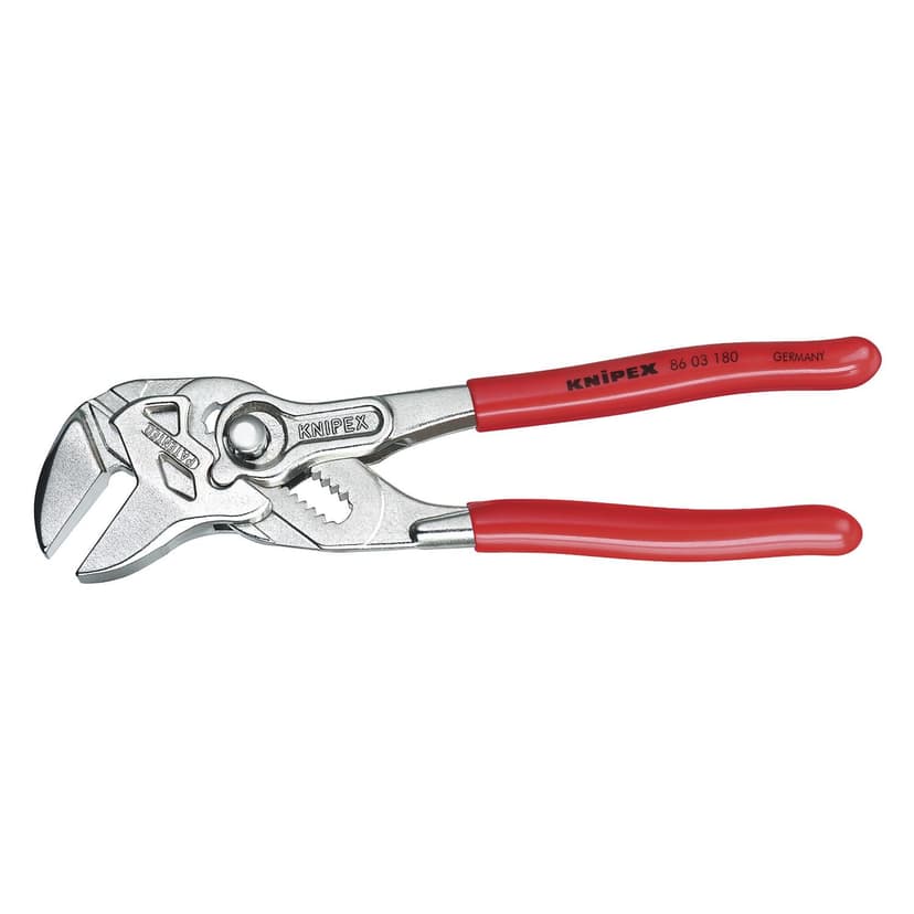 KNIPEX Pliers Wrench, Chrome-Plated, 300 mm, Grips Continuously up to 68 mm, Fine Adjustment by Button Push, Adjustable Wrench, 86 03 300 - 1