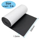 Self Adhesive Foam Roll, 300mm(W) x 1.5mm(T) x 3m(L) Foam Sheets, DIY Multifunction Neoprene Rubber Sheets Pads for Furniture Protection, Non-Slip, Sound Insulation, Shock Absorption (Black) - 2