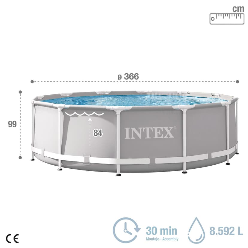 INTEX 26716NP - Prism Frame Round Pool 366 x 99 cm With Filter - 4