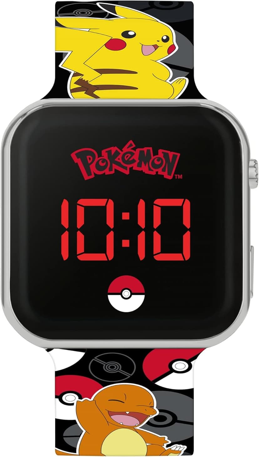 Pokémon Black LED Watch with Printed Silicone Strap POK4322 - 1