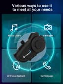 Moman H2 Pro Casque d'interphone de Moto en Fibre de Carbone Système de Communication sans Fil 5.1 Radio FM 1000 m Étanche IP65 - 6