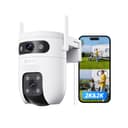 EZVIZ 3MP+3MP Caméra Surveillance WiFi Extérieure à Double Objectif, 360° PTZ Camera, Suivi Auto, Détection de Forme Humaine/Véhicule,Défense Active,Vision Nocturne Couleur 40M, C9c 2K Dual - 1