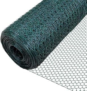 VOUNOT® Grillage a Poule en PVC Gaine Vert 1x25m Maille 2…