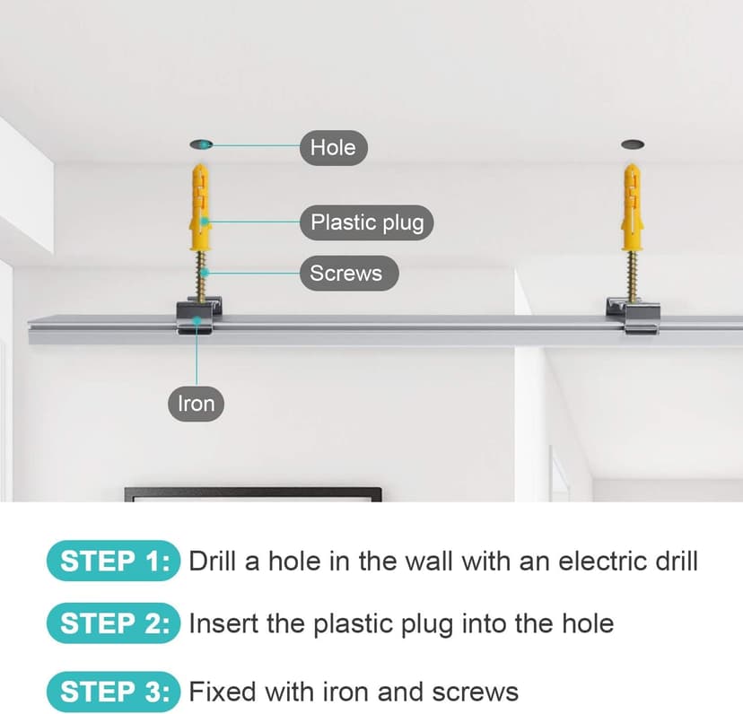 Chesbung 6 Pack U Shape Led Aluminum Profile for LED Strips, 1Meter/3.3ft Led Aluminum Channel with Milky White Cover, Led Track Diffusers with End Caps, Mounting Clips and 90 Degree Corner Connector - 8