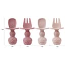 PandaEar 2 Pack Silicone Baby Suction Plates with 2 Spoons 2 Forks for Weaning Girls, Sectioned Divided Baby Weaning Plates, Toddler Dinner Plates Set for Toddlers Kids Childrens, BPA-Free, Pink - 4