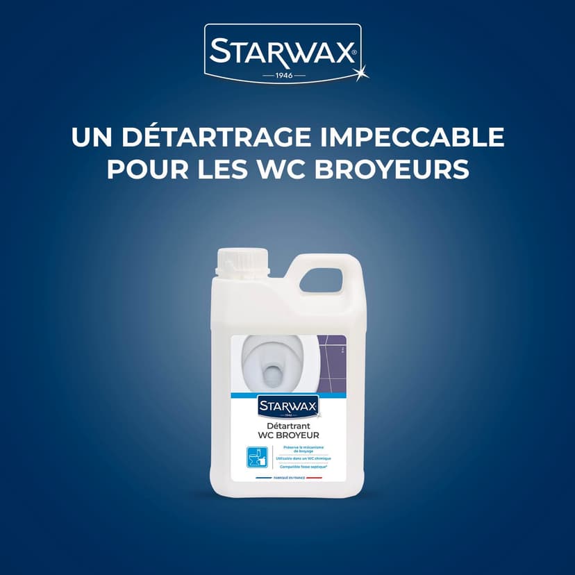 STARWAX - Descaler for Macerator Toilets - Descales Without Harming the System - Suitable for Septic Tanks and Chemical wc - 2L - 5