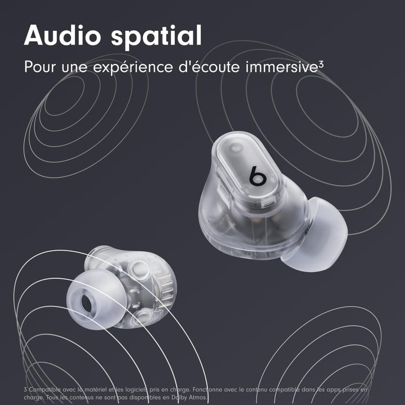 Beats Studio Buds + | Écouteurs Totalement sans Fil avec réduction du Bruit, Compatibilité améliorée avec Apple et Android, Micro intégré, Écouteurs Bluetooth Audio Spatial – Transparent - 5