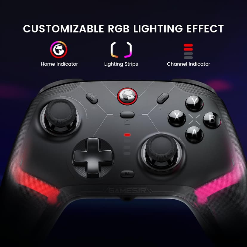 GameSir Cyclone 2 PC Controller Mag-Res TMR Sticks 1000Hz Report Rate Hall & Micro 2-in-1 Triggers RGB Lighting with Charging Dock for PC/Switch/iOS/Android （Noir） - 5
