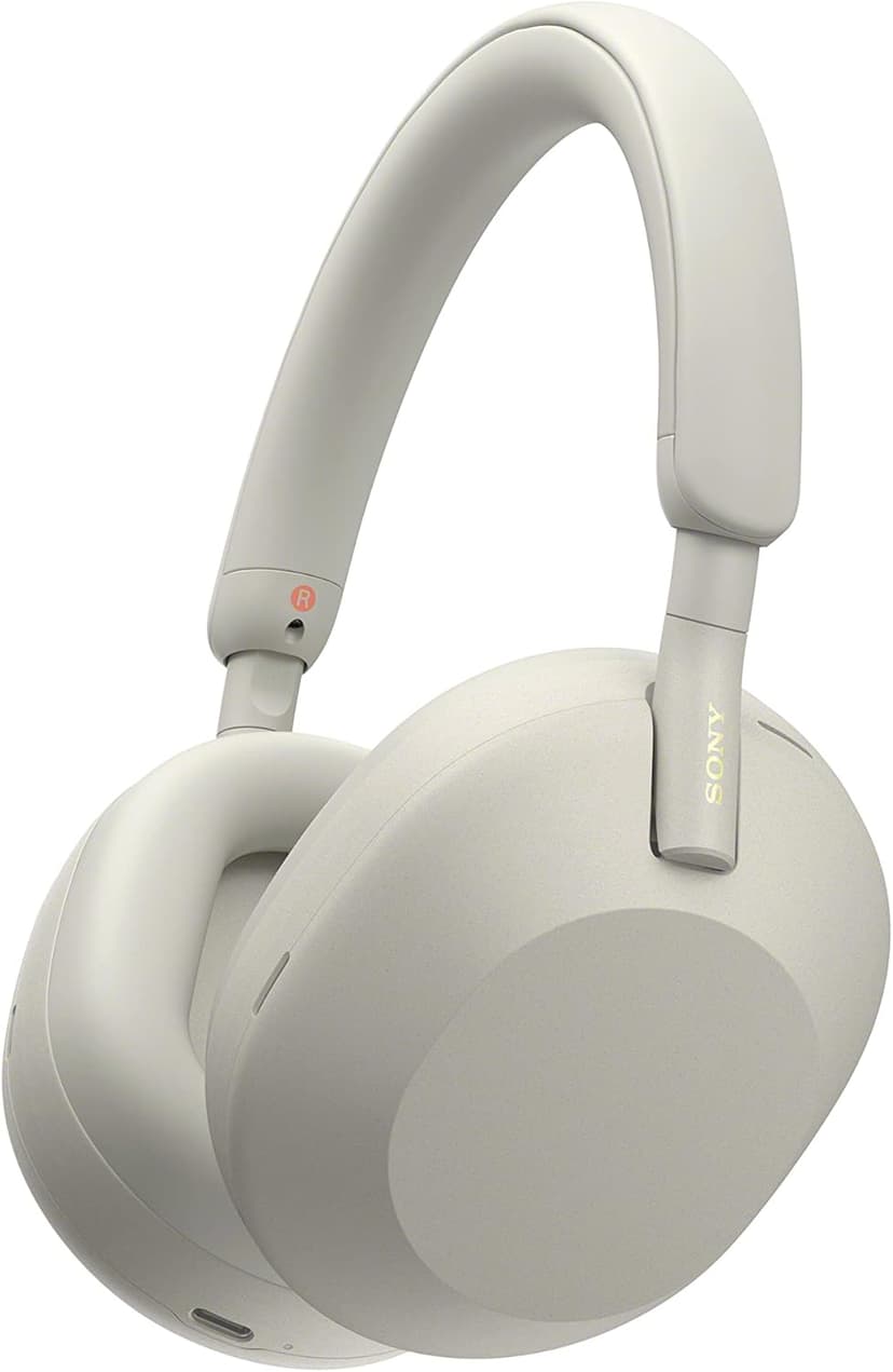 Sony WH-1000XM5 Hard Case Premium Noise Cancelling Wireless Over-Ear Headphones, Bluetooth, Clear Call Quality, Hi-Res Audio, Up to 30hr Battery Life, Includes Hard Case, iOS & Android - Silver - 1