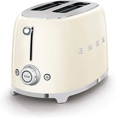 Smeg, Grille-pain 2 Tranches TSF01CREU, 2 Fentes 36 mm, 6…