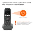 Gigaset A695 Trio - téléphone DECT sans Fil - 3 combinés avec Grand écran à Haut Contraste - Excellente qualité Audio - Fonction Mains Libres - Protection d'appels, Gris [Version française] - 2