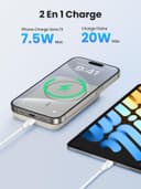 UGREEN 10000mAh Power Bank Wireless PD 20W Charging Raida, USB C Portail Magnaco, External Battery Compatible with iPhone 16/15/14 Series, Galaxy, Xiaomi, iPad, LG, Google, White - 5