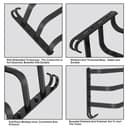 HONPHIER Towel Rails Wall Mounted 3 Tier Towel Rack With Hooks Space Aluminum Towel Rack Bathroom Towel Holder No Fading Towel Shelves For Kitchen Bathroom Toilet Hotel Office (Black, 50CM) - 3