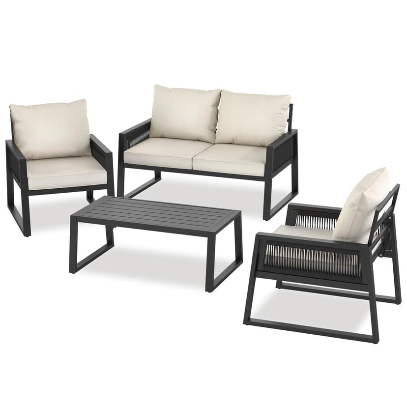 tectake® Ensemble Salon de Jardin Exterieur 4 Personnes e… - 1