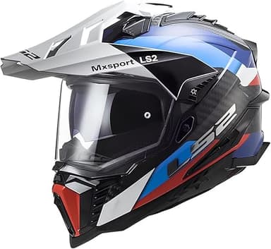 LS2, Casque Moto Cross Explorer Carbon Frontier Black Blu…